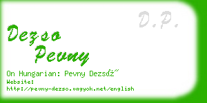 dezso pevny business card